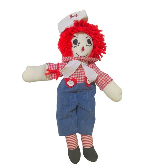 VTG 1991 Custom Made 16” Raggedy Ann &‎ Andy Dolls Embroidered Face Red Yarn - Picture 6 of 12